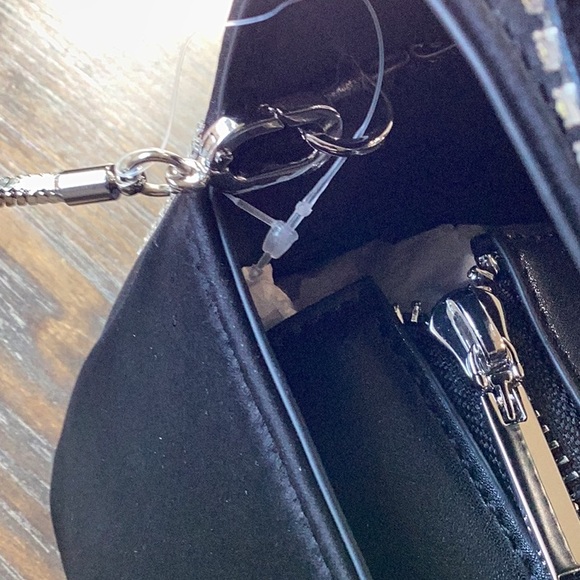 Ted Baker Dymond Bow Satin Black Satchel with Rhinestone Detail NWT - Picture 13 of 15